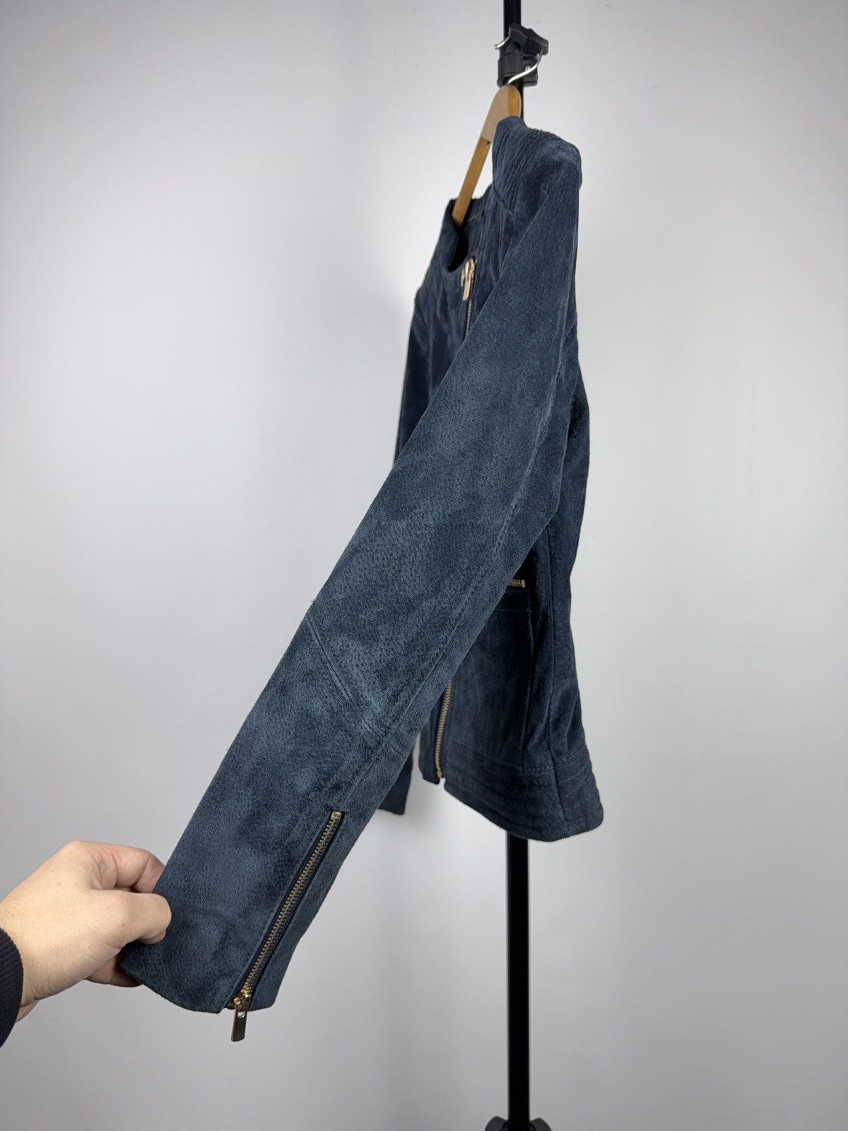Japanese Brand Vintage 00s Y2K Avant Garde Biker Moto Suede Biker Jacket Size XS / US 0-2 / IT 36-38 - 5 Thumbnail