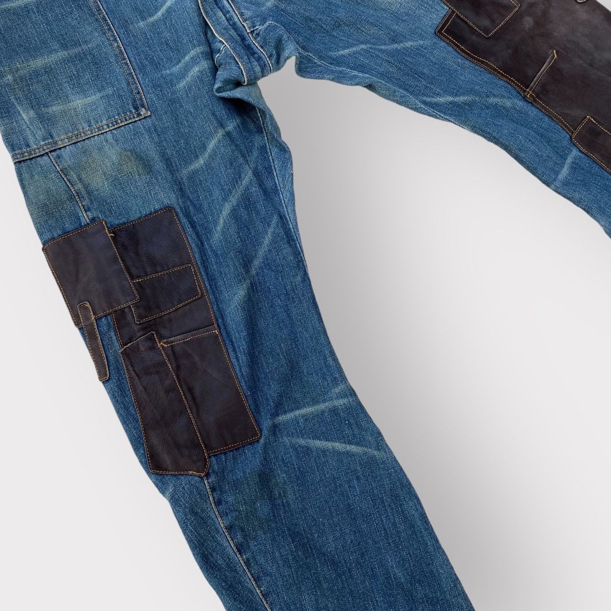 Maison MIHARA YASUHIRO Miharyasuhiro Leather Patchwork Denim Size US 34 / EU 50 - 3 Thumbnail