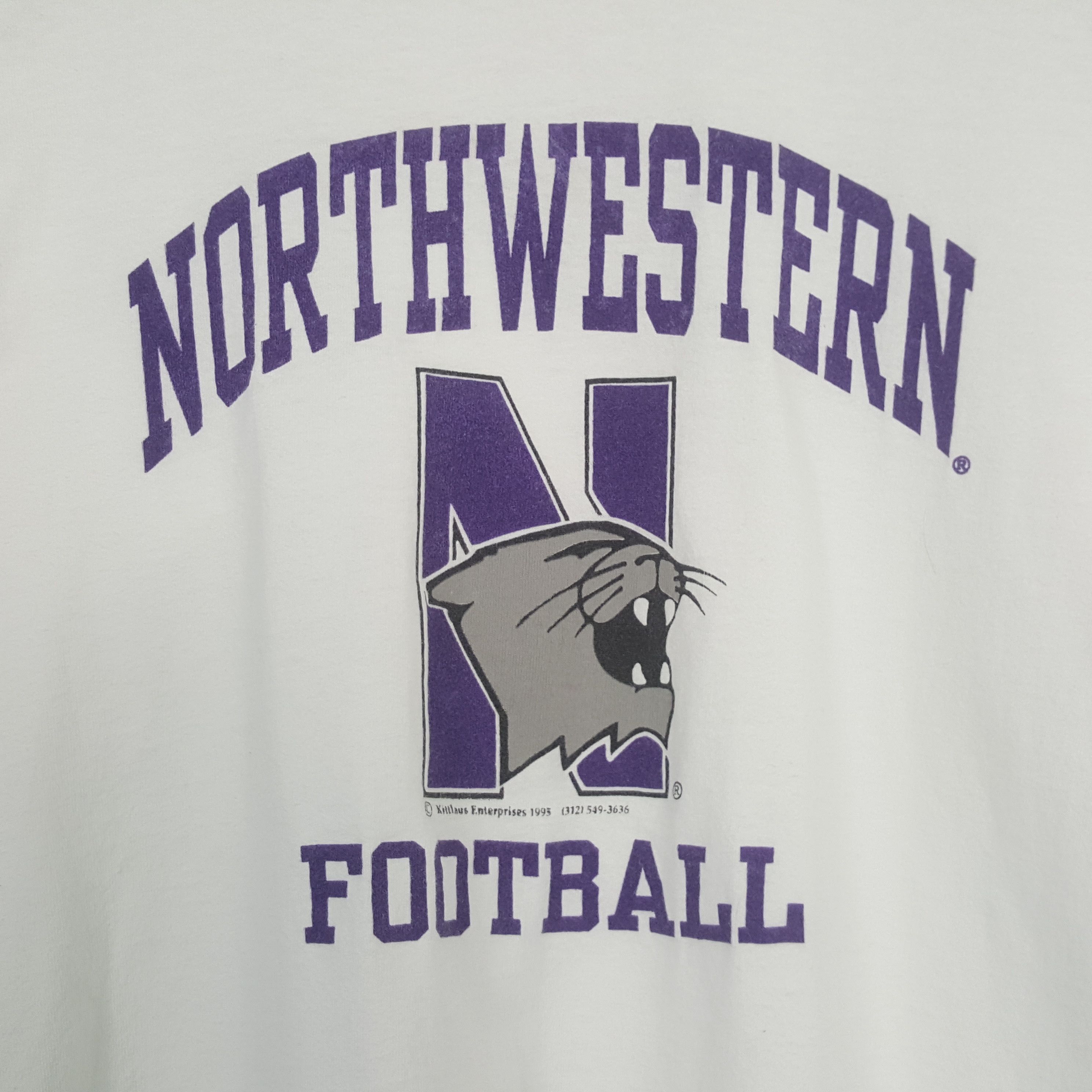 Vintage NORTHWESTERN FOOTBALL Vintage Tshirt C285N58 Size US L / EU 52-54 / 3 - 2 Thumbnail