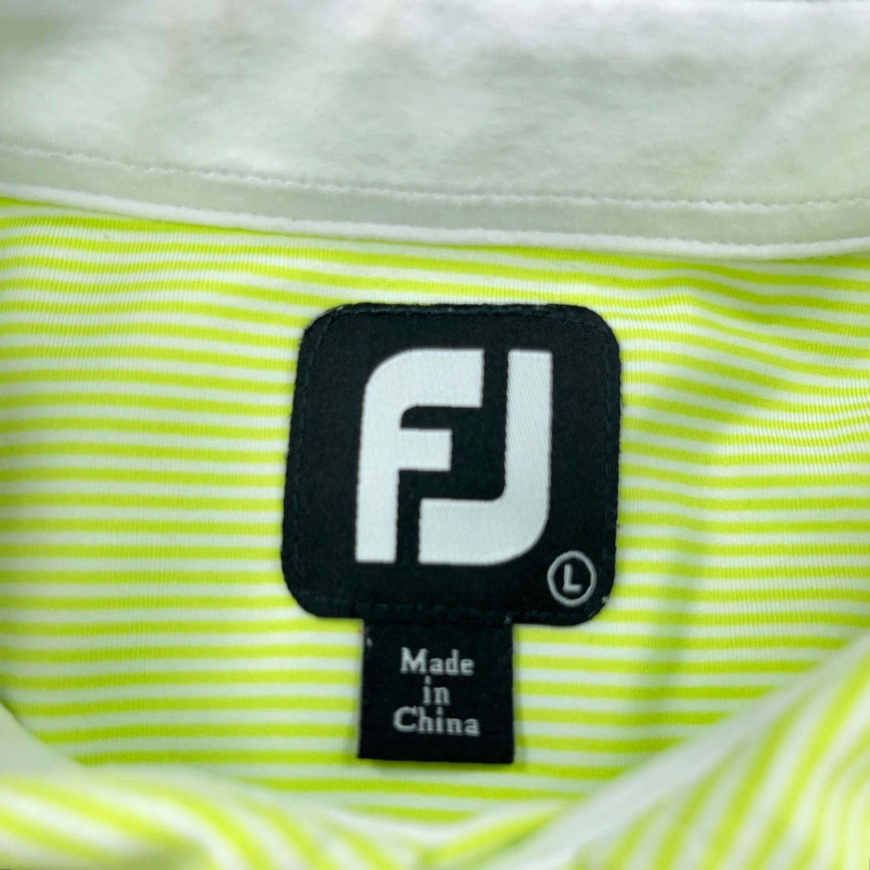 Footjoy FootJoy Polo Shirt Men L Yellow White Performance Golf FJ Brand Logo Short Sleeve Button Collared Solid Jersey"} Size US L / EU 52-54 / 3 - 3 Thumbnail