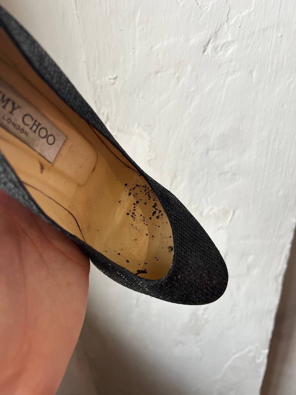 Jimmy Choo JIMMY CHOO LONDON BLACK GLITTER LOVE POINTED PUMPS HEELS 40 Size US 10 / IT 40 - 13 Thumbnail