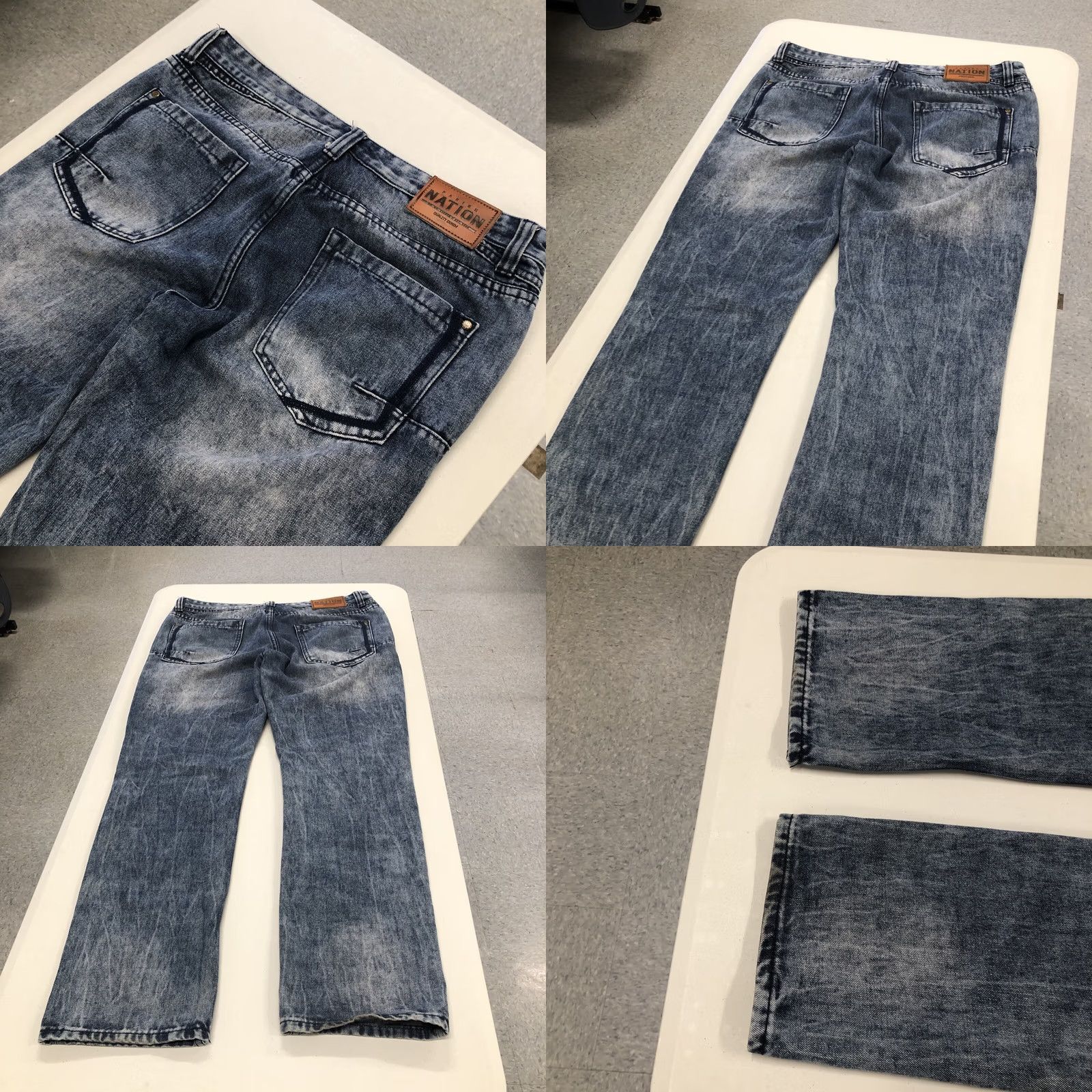 Denime Parish Nation Jeans Mens Size 36x30.5 Denim Distressed Patches Jeans Straight 5-Pocket 34 Tag Blue 100% Cotton Regular Size US 34 / EU 50 - 8 Thumbnail