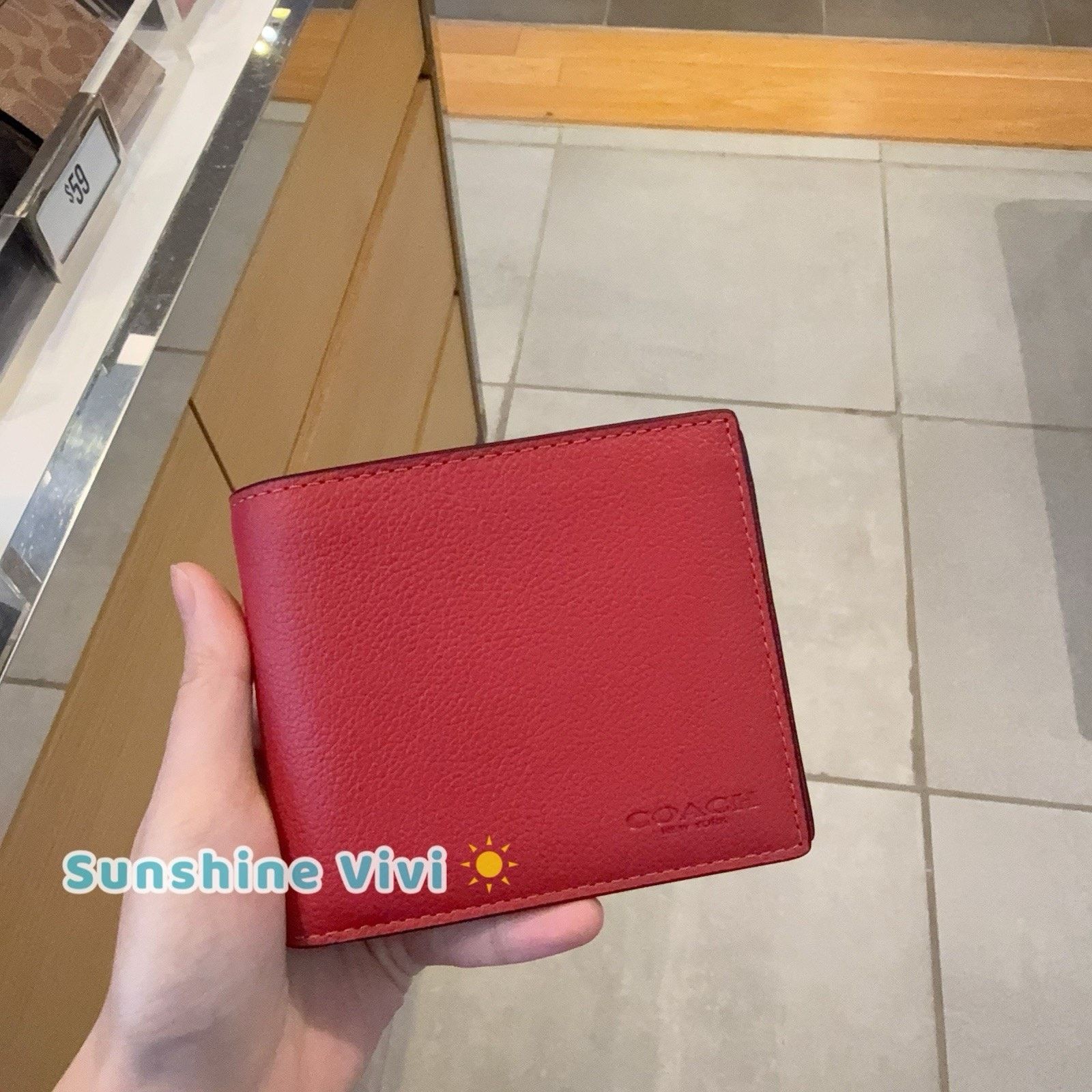 Coach NWT COACH CR911 Men's 3-In-1 Wallet Leather True red Size ONE SIZE - 3 Thumbnail