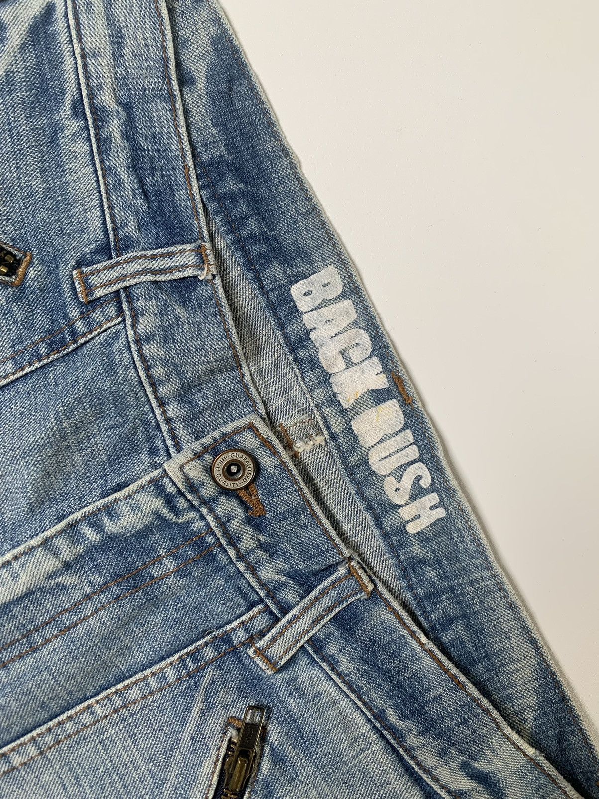Japanese Brand Back rush ripped zipper pocket bush denim Size US 32 / EU 48 - 3 Thumbnail