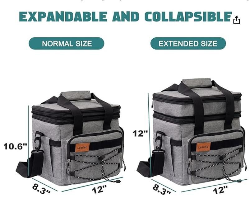 NBDN Nobrandedon 2-Tier Reusable Insulated Lunch Box with Strap, Leakproof Size ONE SIZE - 3 Thumbnail