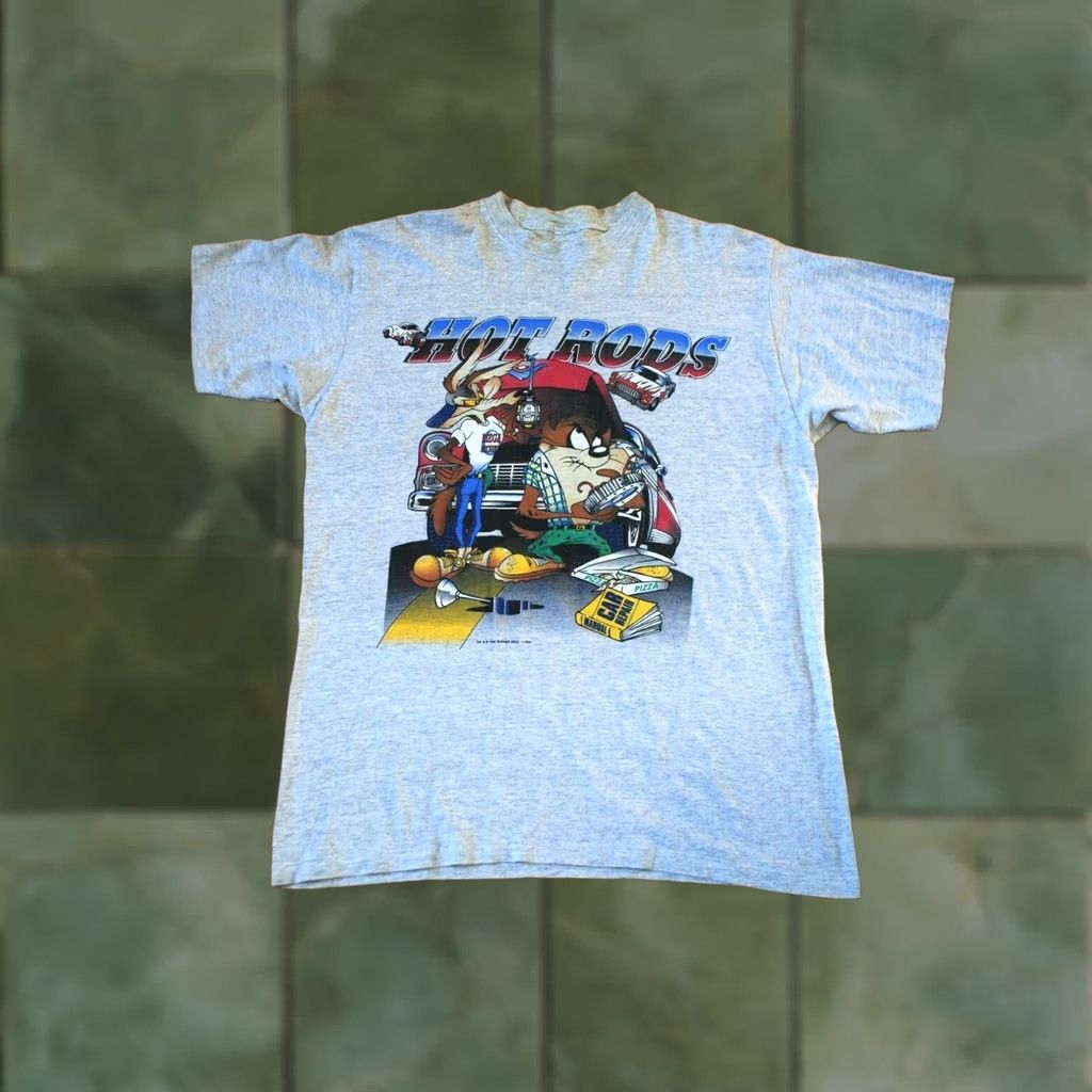 Vintage VINTAGE LOONEY TUNES WARNER BROS. HOT RODS MECHANICS COTTON SIZE MENS XL T-SHIRT gray 1996 Size US XL / EU 56 / 4 - 1 Thumbnail
