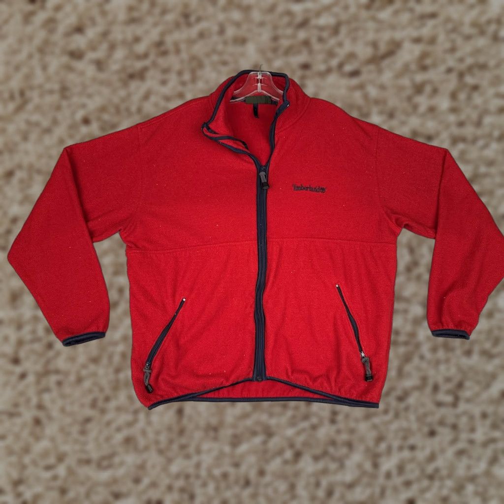 Timberland Timberland Jacket Men L Red Full Zip Pockets Outdoor Hiking Fleece Windbreaker Solid Red Logo Costa Rica Mens Large Size US L / EU 52-54 / 3 - 1 Thumbnail