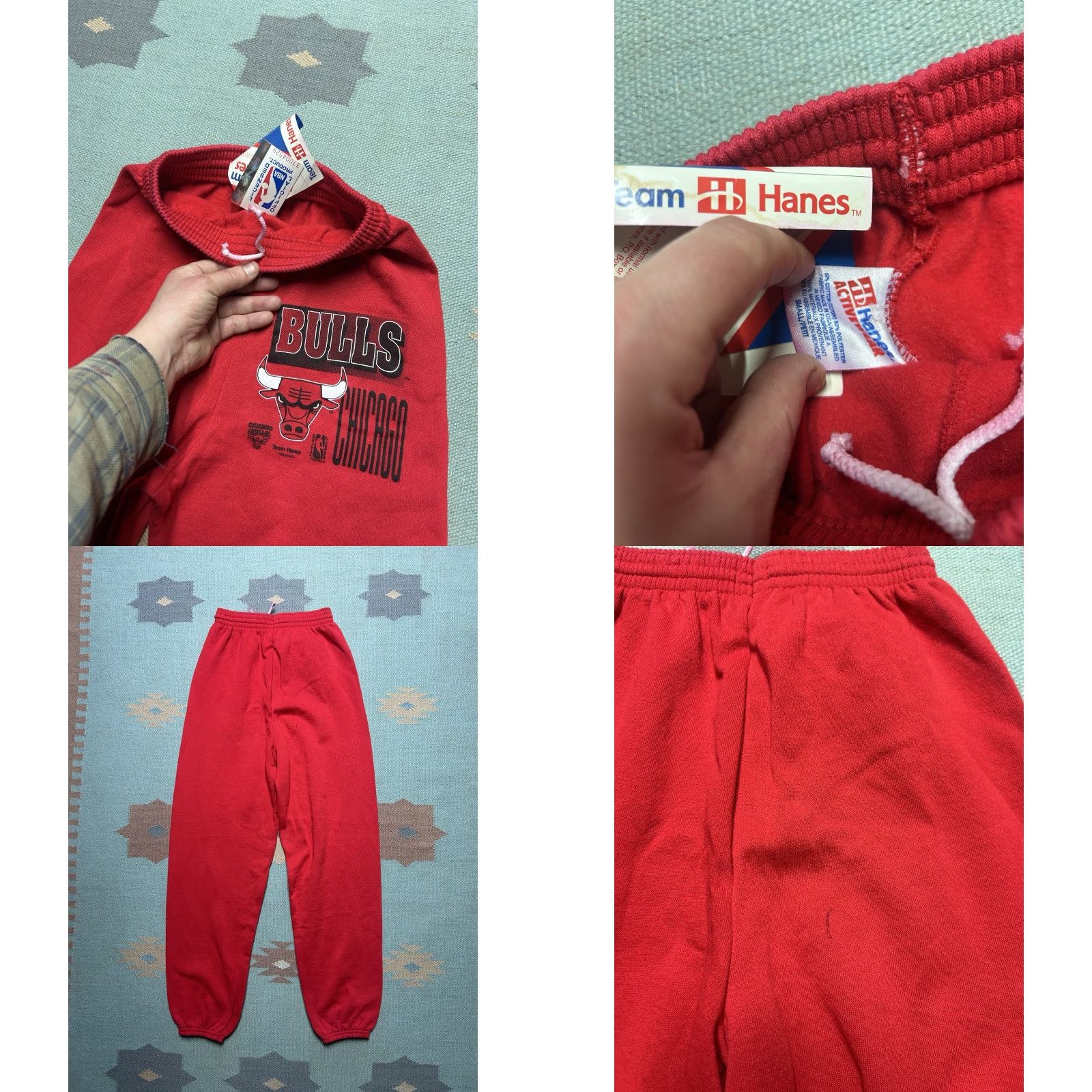 Hanes VINTAGE 90s Chicago Bulls Sweat Suit Sweatshirt Sweatpants NWT Medium Hanes Mens Red Size US M / EU 48-50 / 2 - 8 Thumbnail
