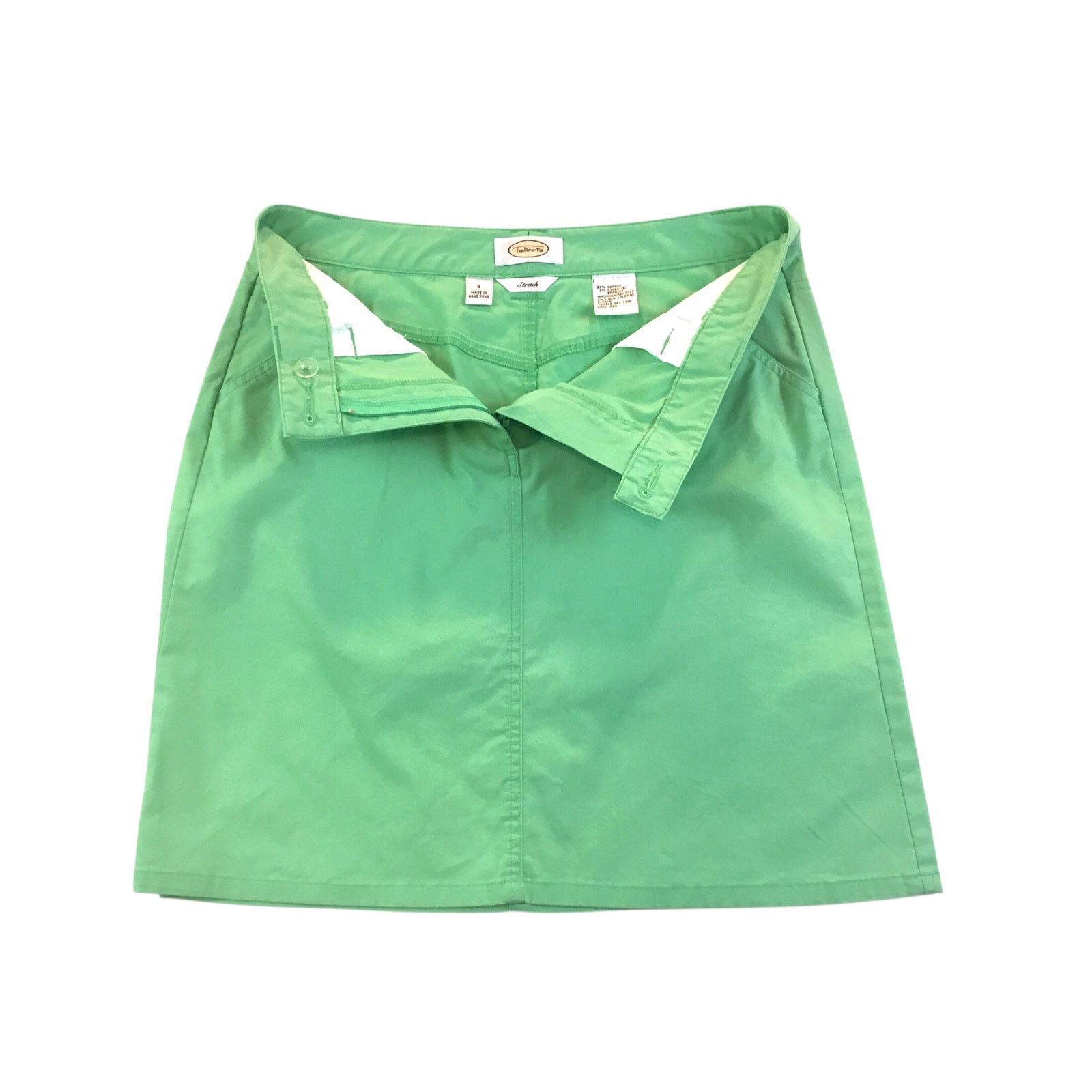 Other Talbots Stretch Short Skirt Lime Green Pockets Front Zip 8 Size 32" / US 10 / IT 46 - 3 Thumbnail