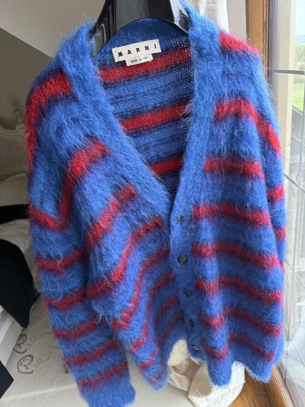 Marni FW19 Marni most wanted blue red cardigan Harry Styles M XL Size US M / EU 48-50 / 2 - 18 Thumbnail