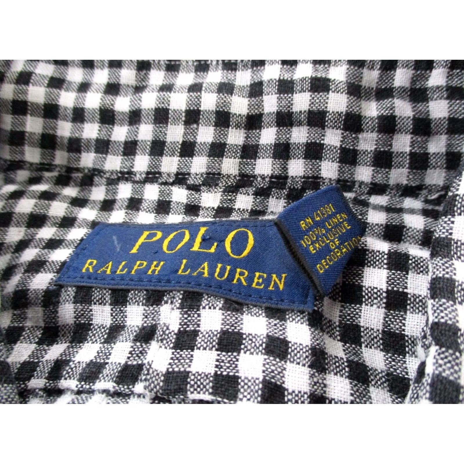Polo Ralph Lauren Polo Ralph Lauren Shirt Men XL Black White Plaid Linen Pony Golf Preppy Beach Size US XL / EU 56 / 4 - 7 Thumbnail