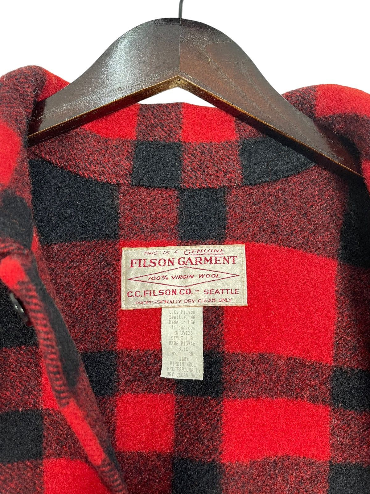 Filson 90s Vintage Filson Makinaw Cruiser Plaid Wool Jacket US 42 Size US L / EU 52-54 / 3 - 7 Thumbnail