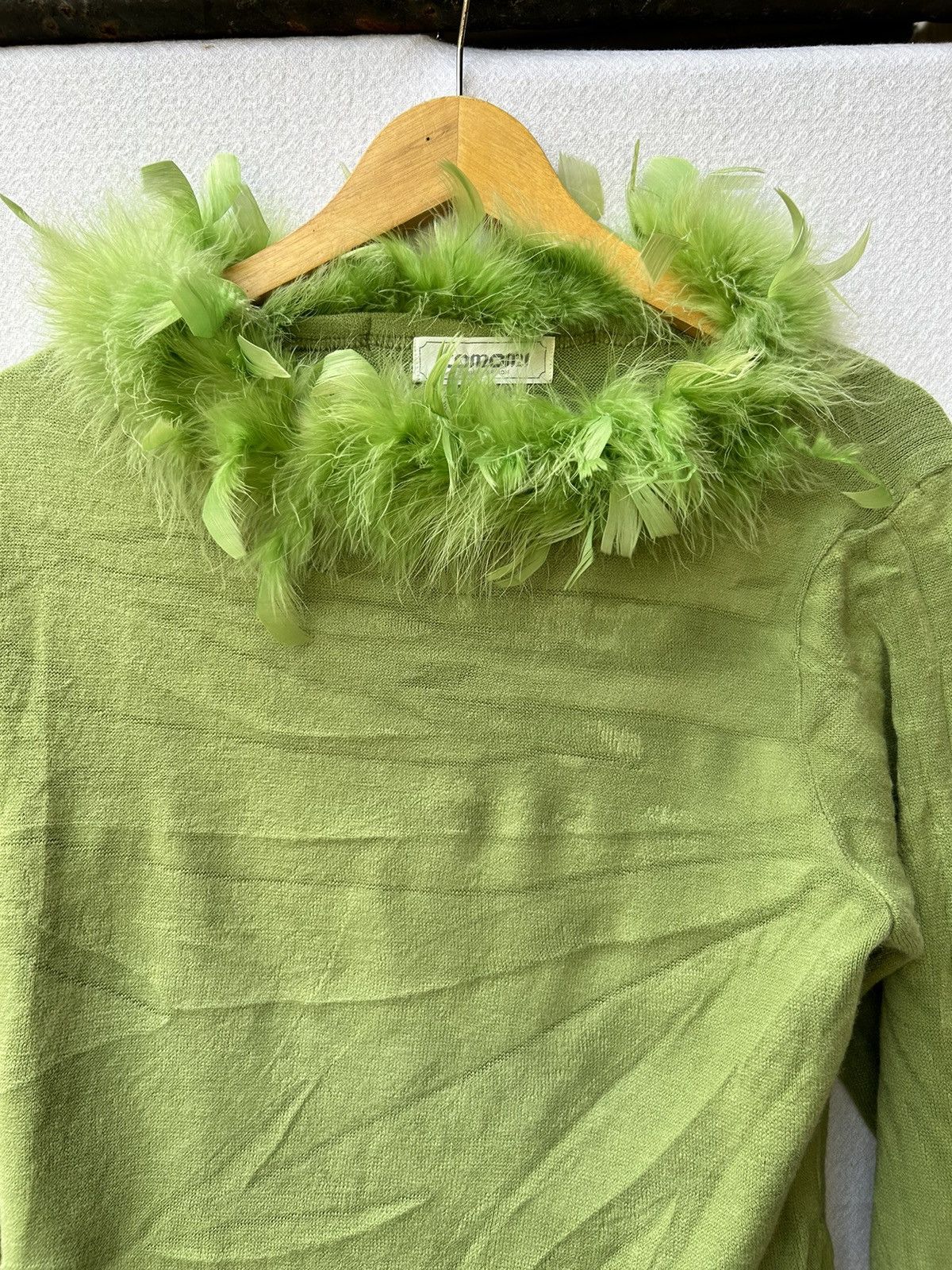 If Six Was Nine × Japanese Brand 💸BINDINGOFFER💸Japanese knit tomomi fur collar green style Size US S / EU 44-46 / 1 - 4 Thumbnail