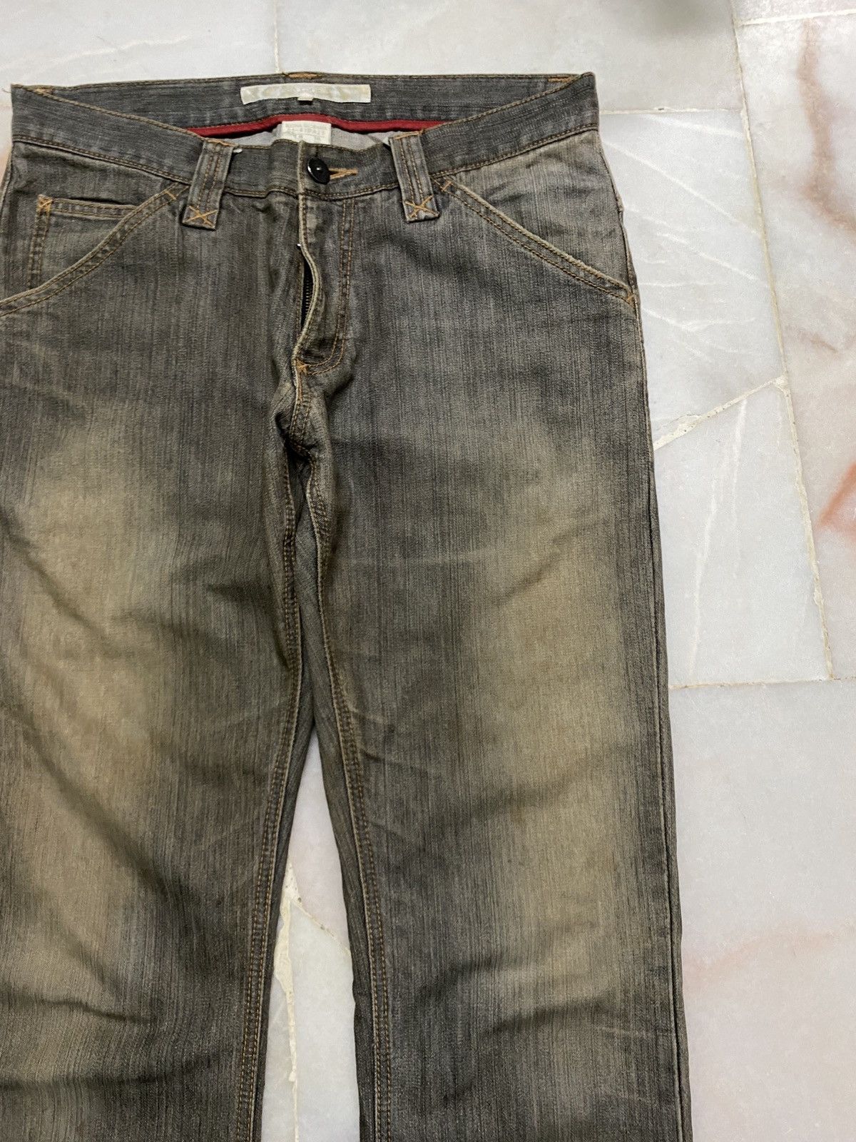 If Six Was Nine 💥Flare💥Vintage 90s Buona Rusty Mudwash Distress jean Japan Size US 30 / EU 46 - 4 Thumbnail