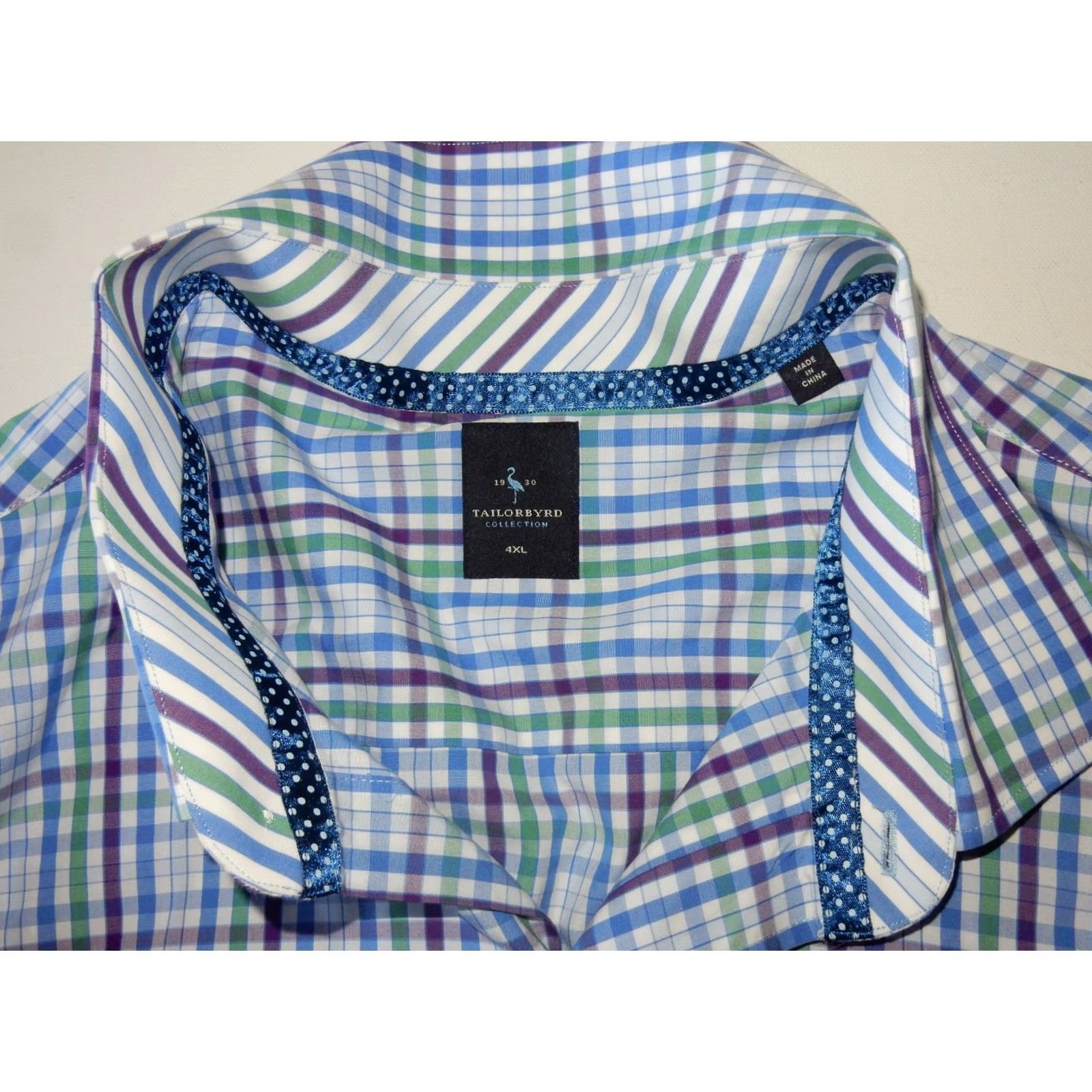 Tailorbyrd Tailorbyrd Button-Up Shirt Size 4XL Plaid White Cotton Long Sleeve Mens Big & Tall Size US XXL / EU 58 / 5 - 3 Thumbnail