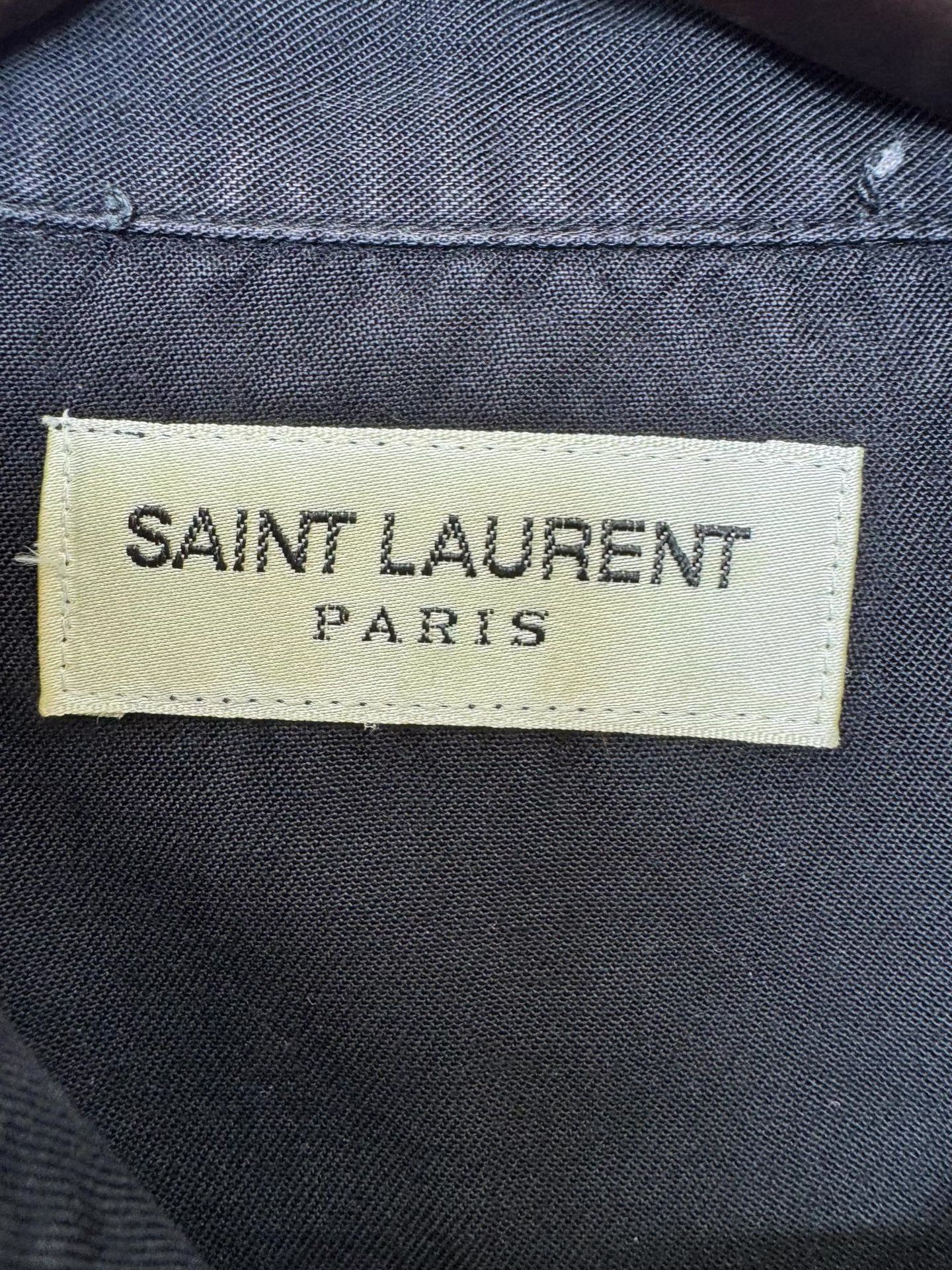 Saint Laurent Paris Saint Laurent Men's Black Denim Shirt K36 Size US L / EU 52-54 / 3 - 3 Thumbnail