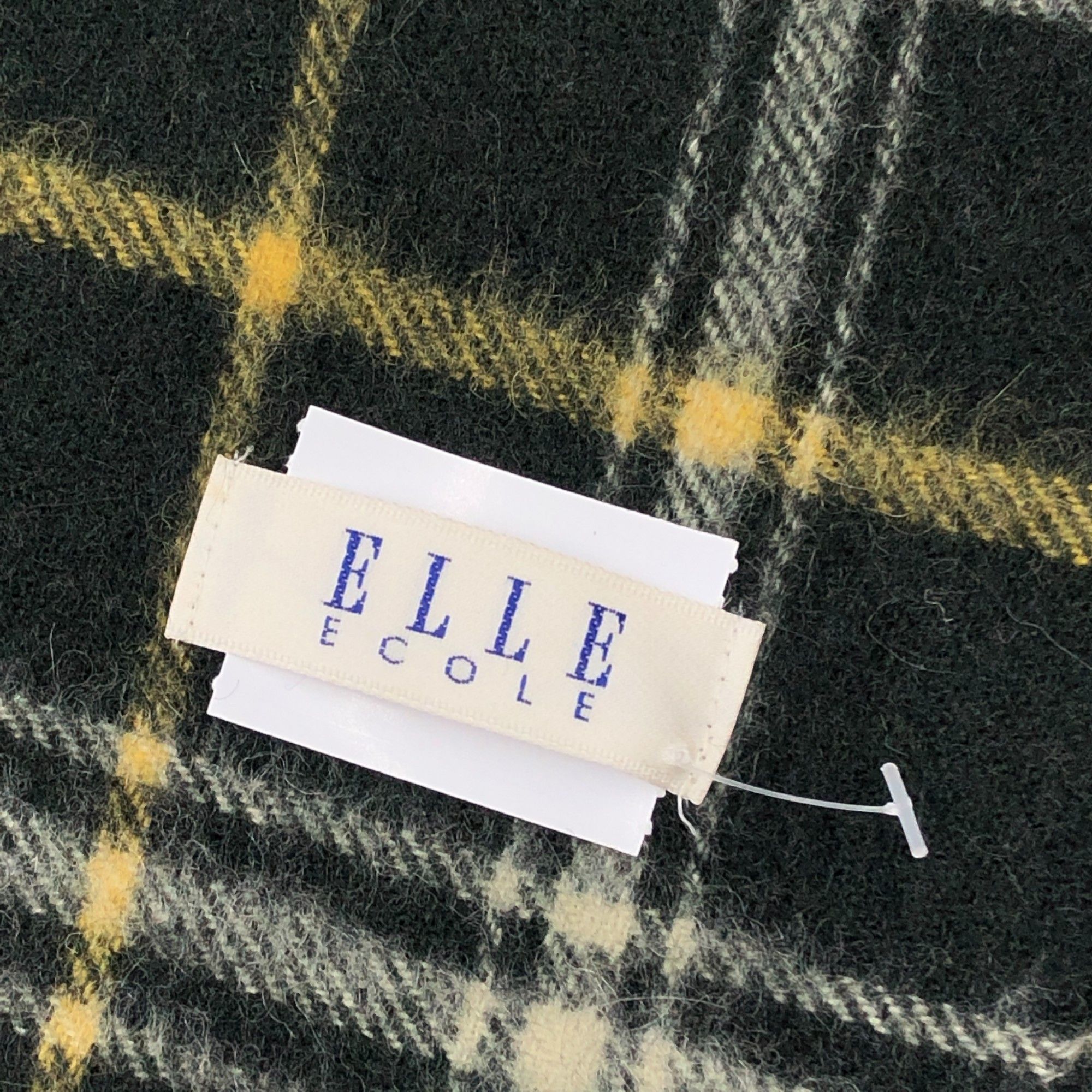 Japanese Brand Vintage Elle Scarf Muffler Wool Plaid Winter Fringe Scarves Size ONE SIZE - 4 Thumbnail