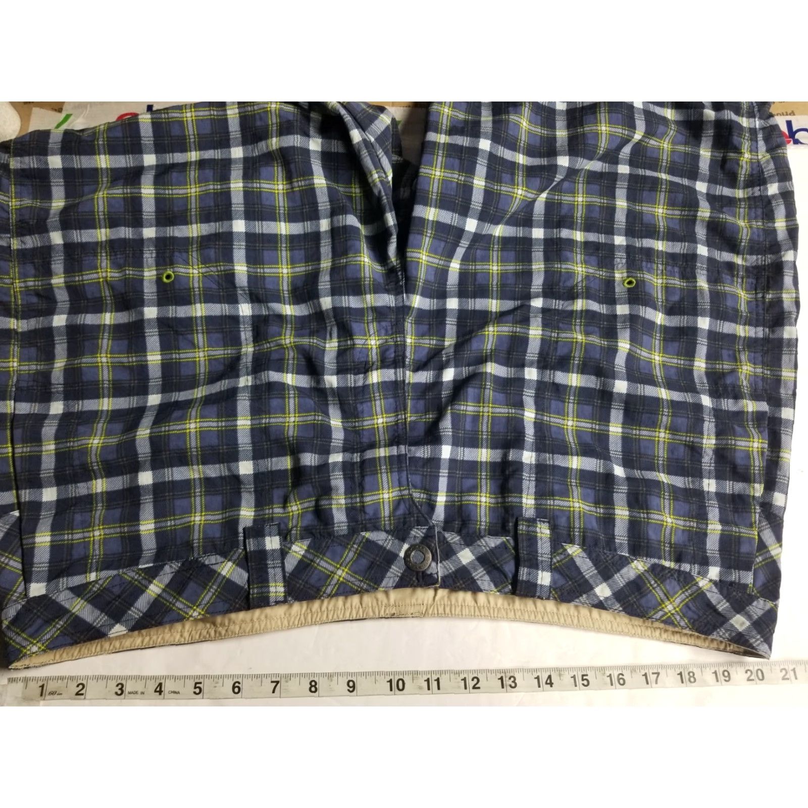 ExOfficio ExOfficio Cargo Shorts Mens Size 40 Plaid Outdoors Casual Lightweight Cargo Pocket Blue Regular 10in Inseam Seasonal Summer Winter Spring Fall Mens Size US 40 / EU 56 - 3 Thumbnail