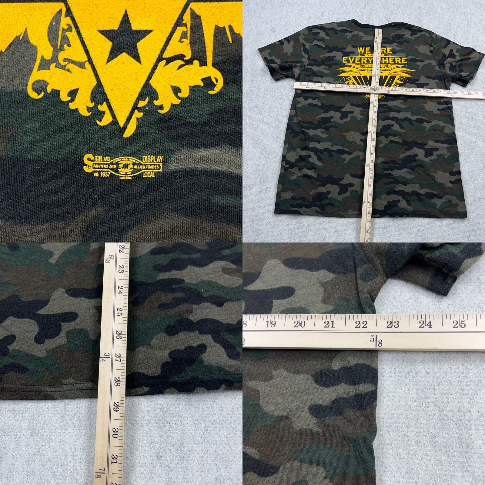 Vintage VINTAGE Windjammer UMWA Shirt Men XL Green Army Camo Tee USA United Mine Workers Y2K A84 Shirt Size US XL / EU 56 / 4 - 8 Thumbnail