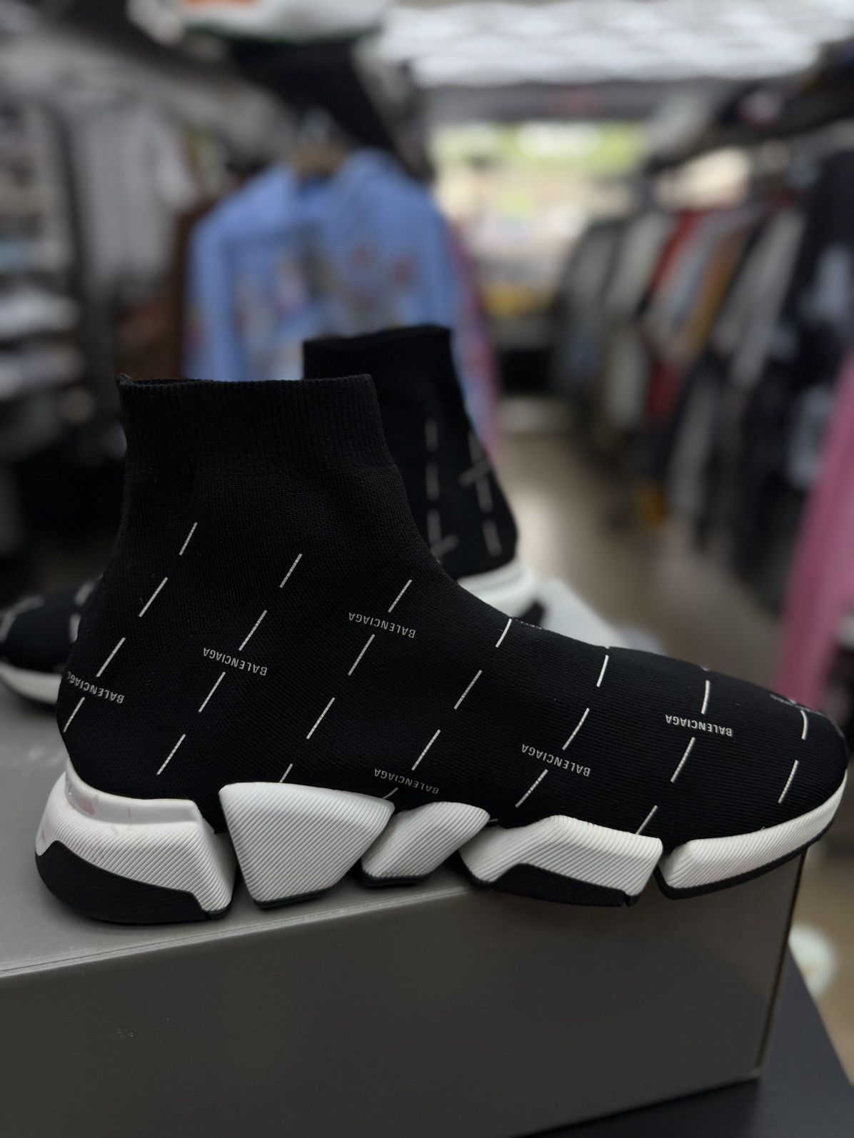 Balenciaga Balenciaga Sock Runner High Top Black White 44EU/11US $995 Size US 11 / EU 44 - 11 Thumbnail