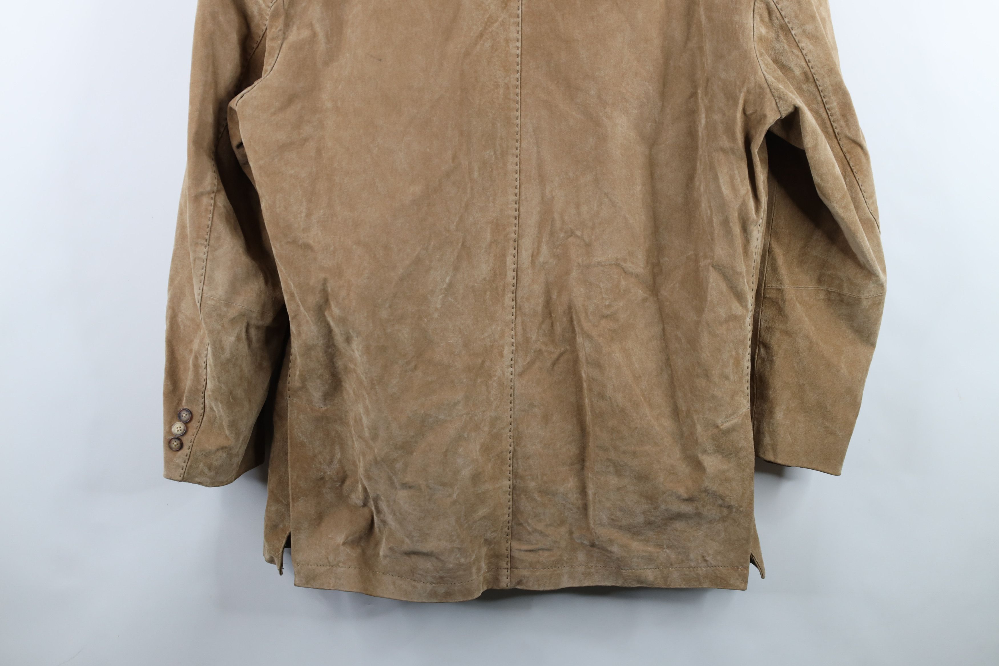 Vintage Vintage 90s Streetwear Suede Leather Blazer Jacket Brown Size US L / EU 52-54 / 3 - 16 Thumbnail