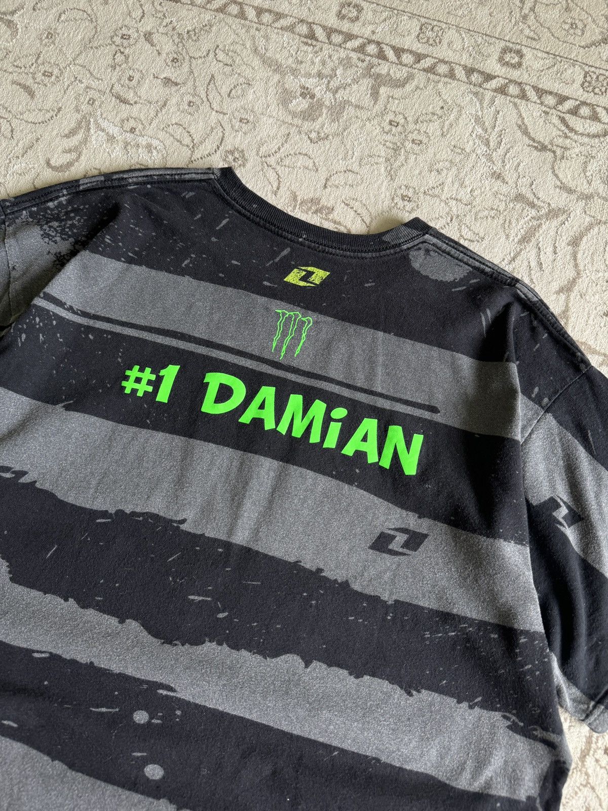 Vintage Vintage Monster Energy Number One Damian Striped Tee y2k 90s Size US XL / EU 56 / 4 - 9 Thumbnail