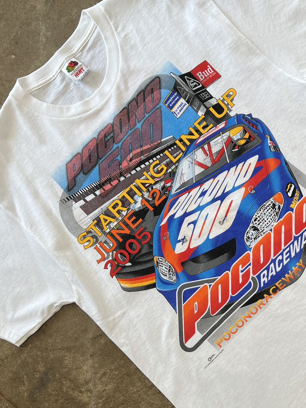 NASCAR Vintage 2005 Pocono 500 Starting Line Up Racing Tee Large Size US L / EU 52-54 / 3 - 1 Thumbnail