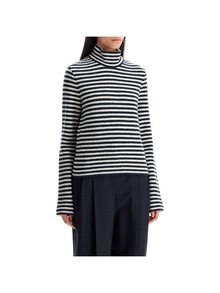 Jil Sander o1s22i1n0125 Hi-neck Sweater in White Blue Size L / US 10 / IT 46 - 2 Thumbnail