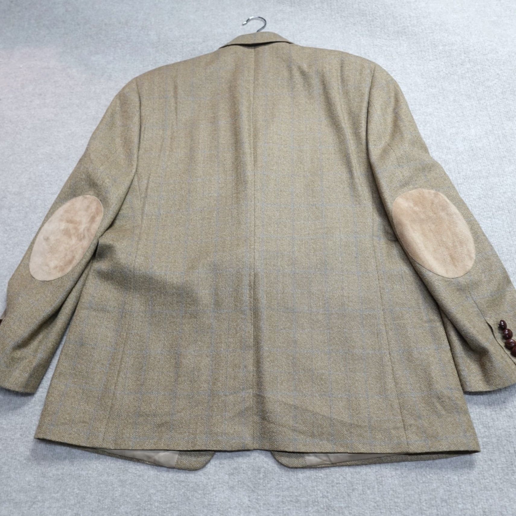 Ralph Lauren Lauren Ralph Lauren Sport Coat Jacket Beige Windowpane Herringbone 44R Wool Notch Two-Button Regular Men Size US S / EU 44-46 / 1 - 3 Thumbnail