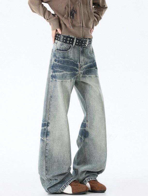 Vintage American high street men's distressed loose flared jeans Size US 32 / EU 48 - 2 Thumbnail
