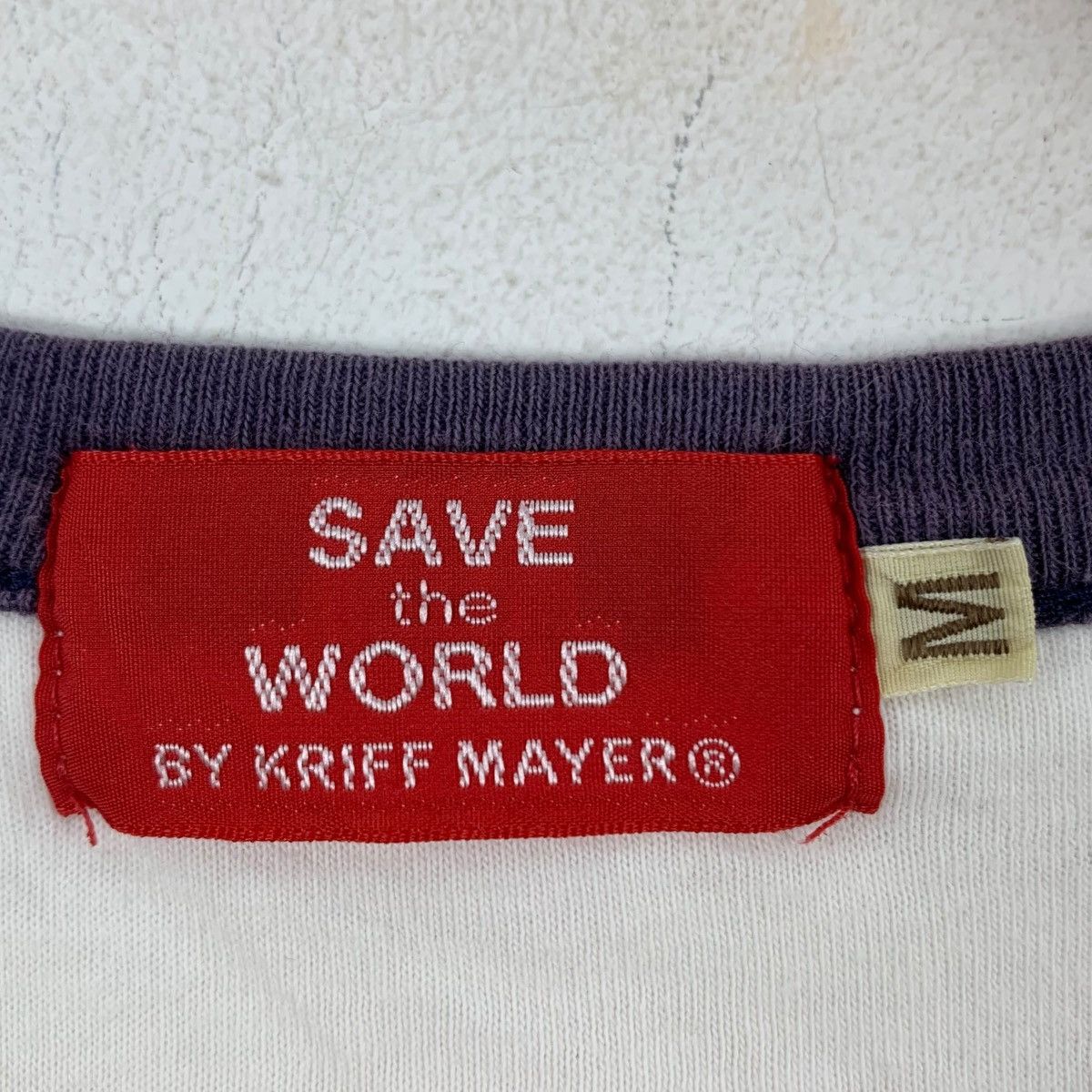 Vintage Vintage SAVE the WORLD By Kriff Mayer Logo Print White Shirt Size US M / EU 48-50 / 2 - 7 Thumbnail