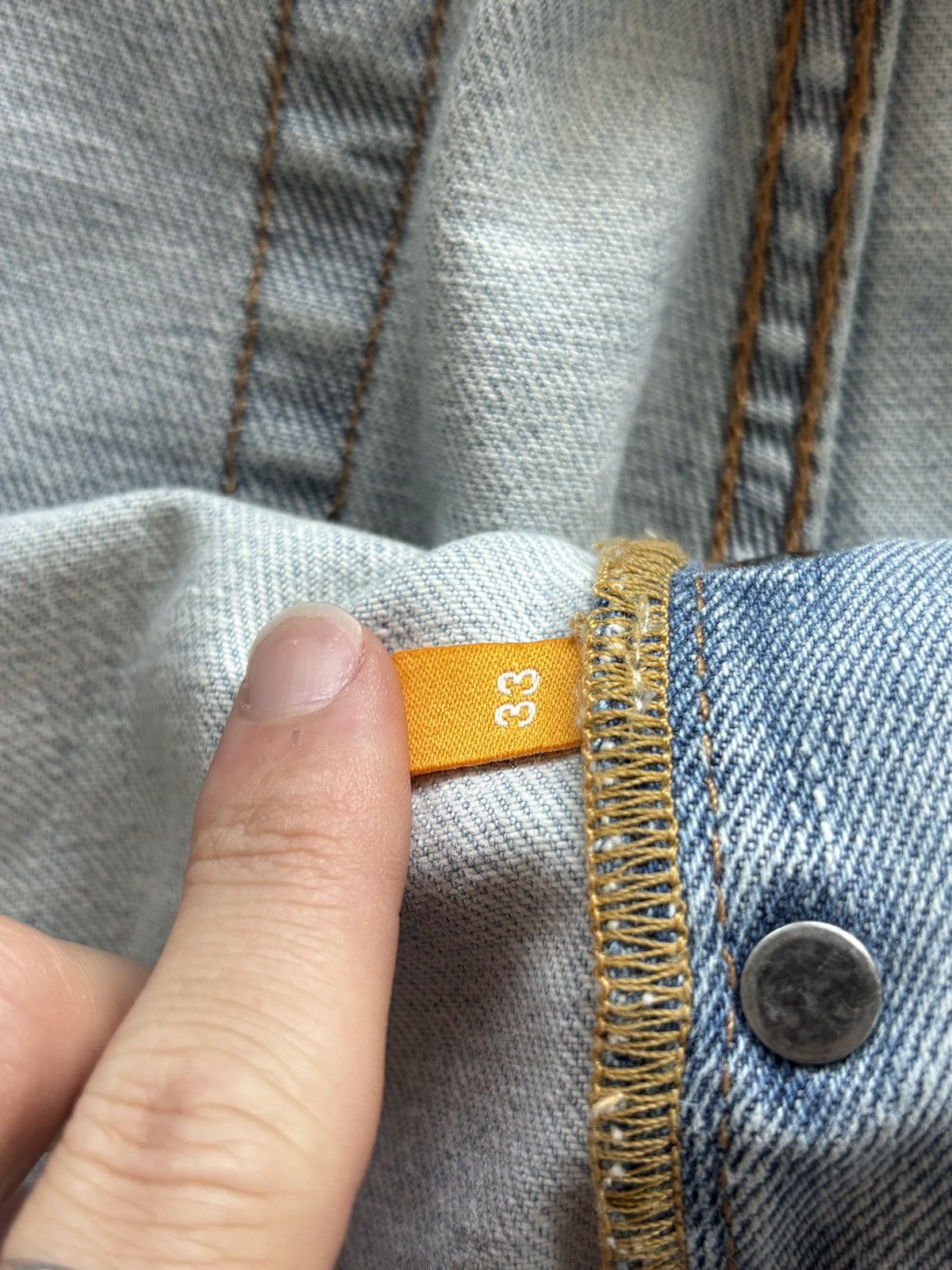 Gallery Dept. GALLERY DEPT | 37 | LEVI G PATCH LEATHER DENIM JEANS Size US 37 - 20 Thumbnail