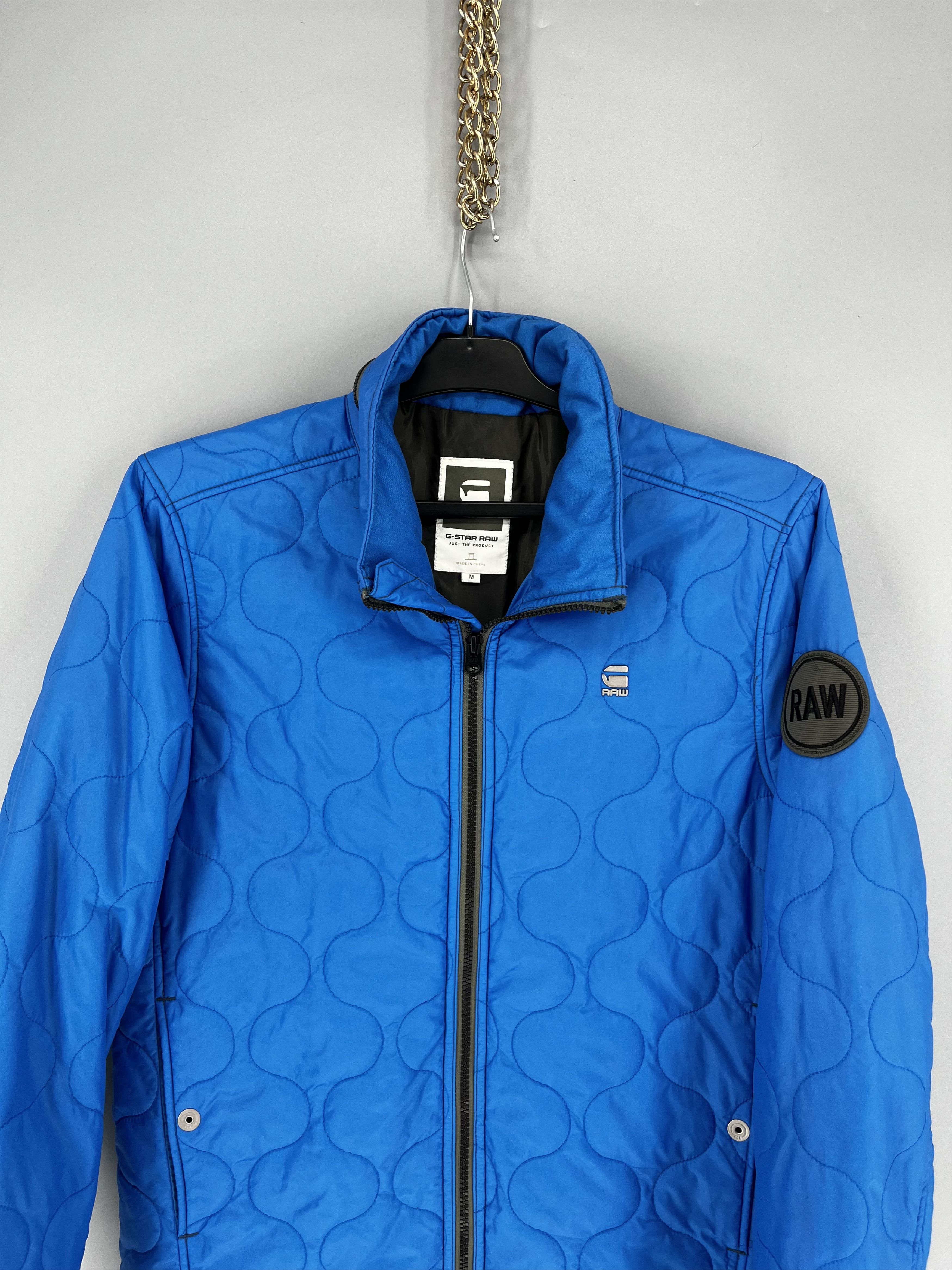 Raw State G-Star RAW Blue Quilted Zip Jacket Men’s Size US M / EU 48-50 / 2 - 6 Thumbnail