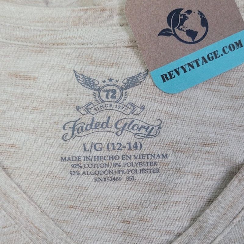 Faded Glory Hand Printed Womens Large FAITH Short Sleeve Tee Shirt Size L / US 10 / IT 46 - 5 Thumbnail