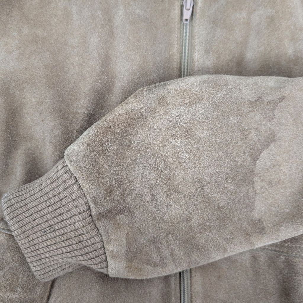 Vintage Vintage Heavy Suede Bomber Varsity Style Jacket Size US L / EU 52-54 / 3 - 3 Thumbnail