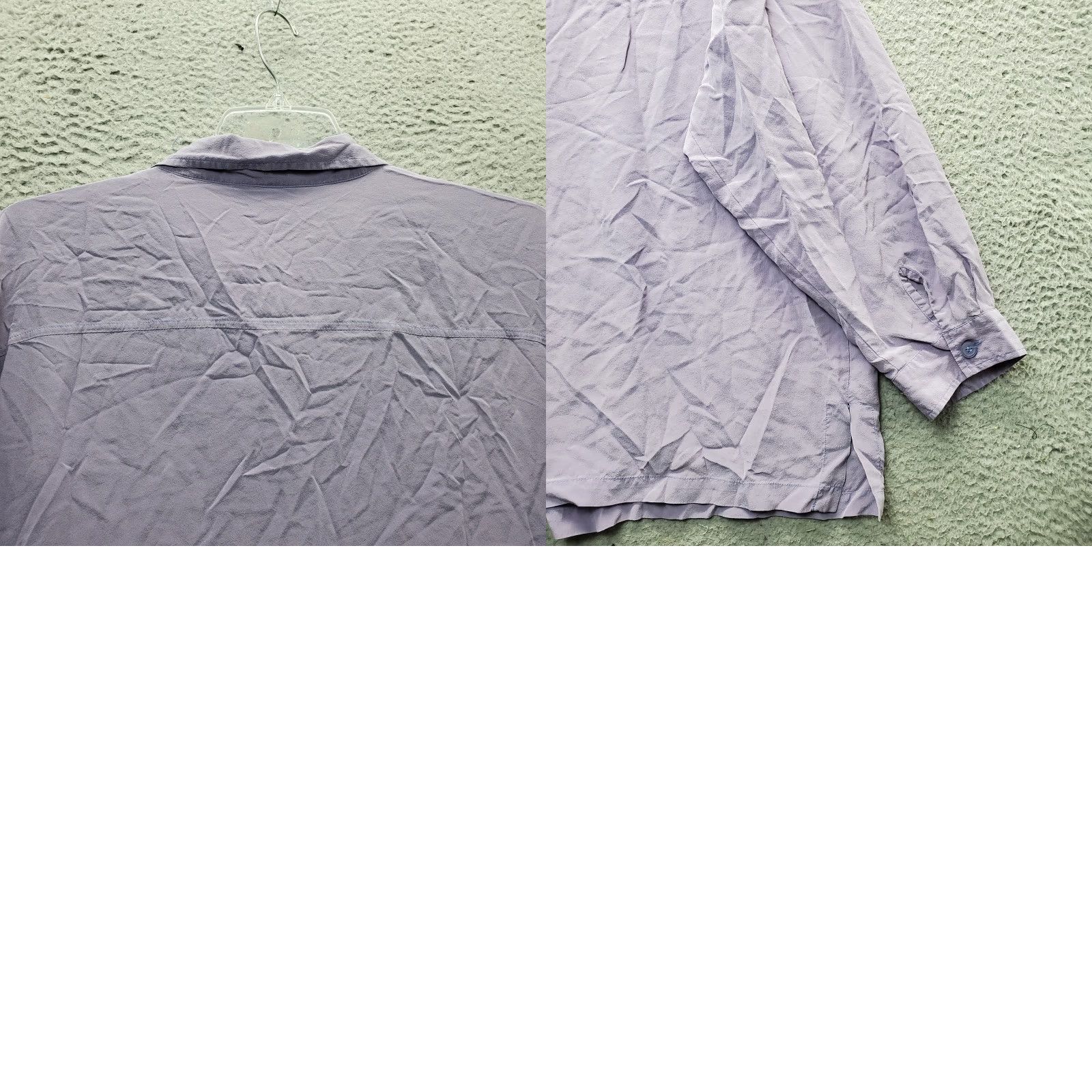 Vintage Stephanie Andrews Shirt Womens 3X Purple Button Front Chest Pocket Side Slit Button-Up 100% Silk (No N/A) Size XXL / US 16-18 / IT 52-54 - 8 Thumbnail