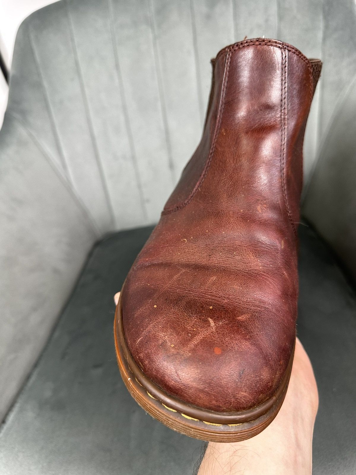 Dr. Martens × Vintage Dr. Martens Lyme Chelsea Boots Leather Men’s Brown 42 Size 9 Size US 9 / EU 42 - 15 Thumbnail