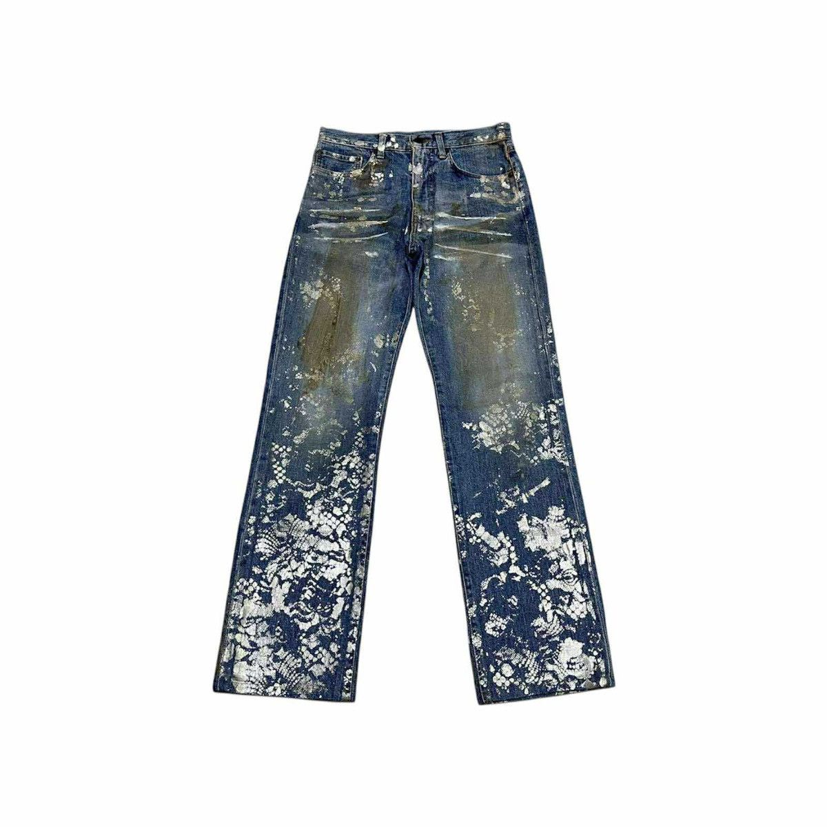 Yoshiyuki Konishi 🔥Archived Yoshiyuki Konishi Splatter Gold Painted Denim Size US 28 / EU 44 - 1 Thumbnail