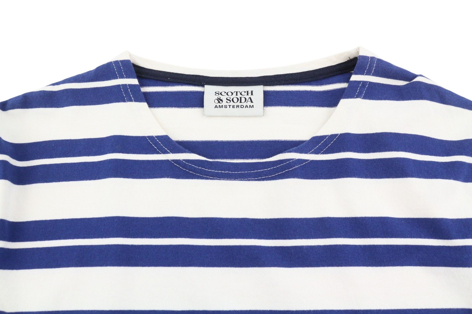 Scotch & Soda M White Striped Cotton LS T-Shirt 88576 Size US M / EU 48-50 / 2 - 4 Thumbnail