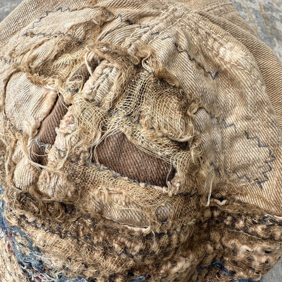Kapital Sahara Desert Boro Sashiko Patchwork Trashed Conductor hat Size ONE SIZE - 5 Thumbnail