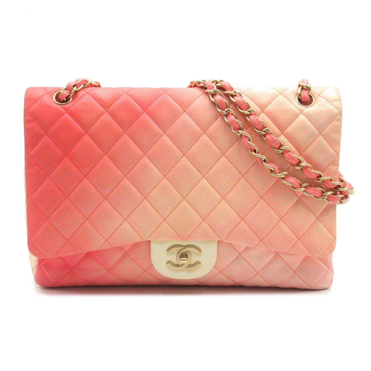 Chanel Chanel Decamatlassé Chain Shoulder Bag Leather Pink Gradient Gold Hardware Size ONE SIZE - 1 Thumbnail