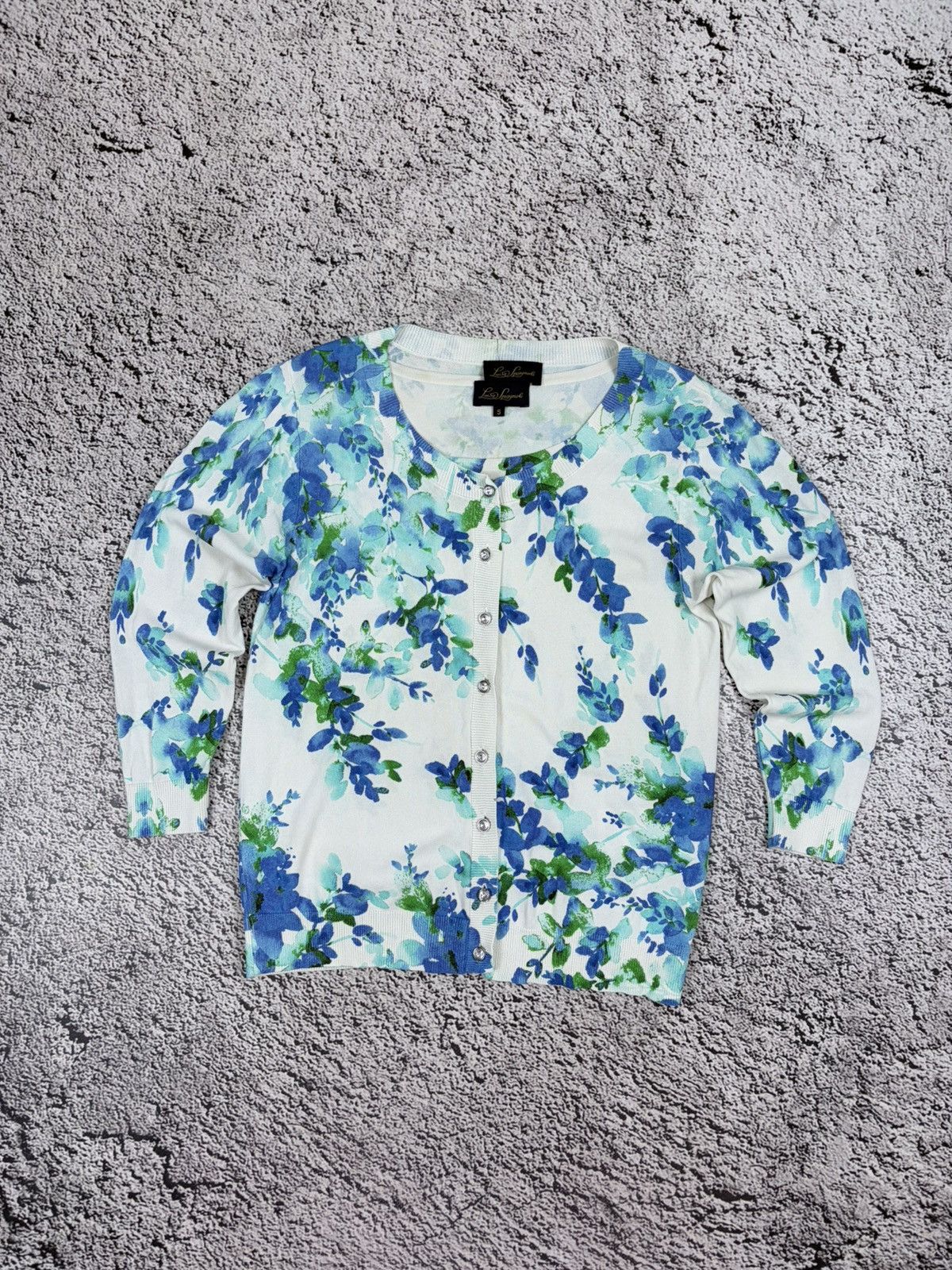 Japanese Brand Luisa Spagnoli Floral Knit Twin Set Cardigan Top Italy S Size S / US 4 / IT 40 - 1 Thumbnail