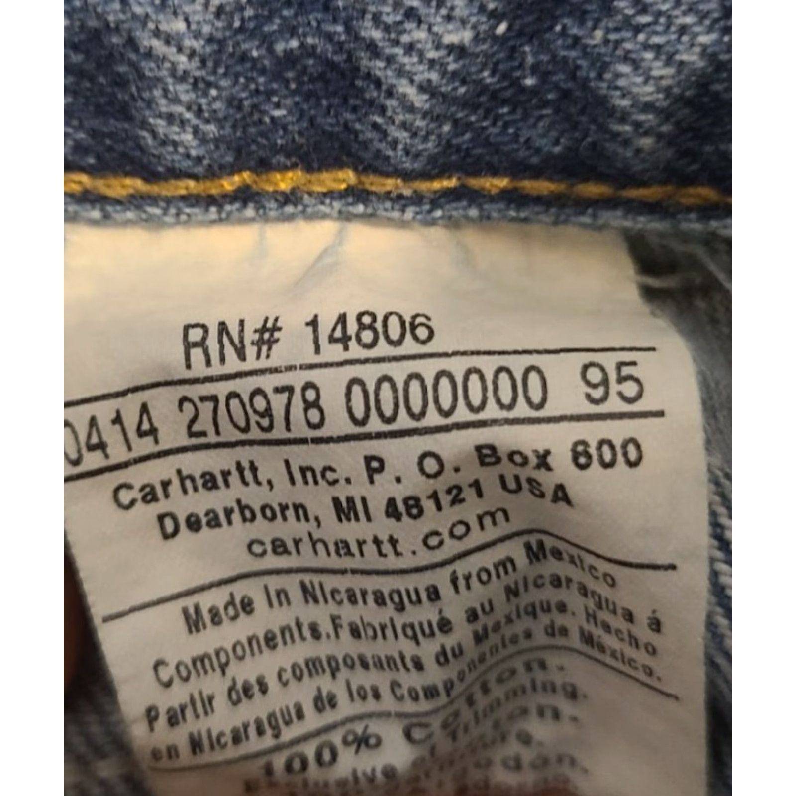Carhartt Carhartt Jeans - Relaxed Fit Straight Leg 40x33 Light Wash Denim Men’s 5-Pocket Zipper Logo Size US 40 / EU 56 - 3 Thumbnail