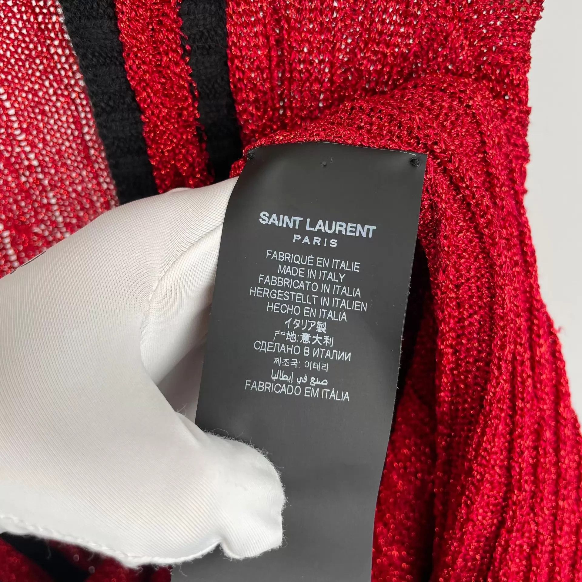 Yves Saint Laurent YSL Cotton Knit Red Dress S Size S / US 4 / IT 40 - 4 Thumbnail