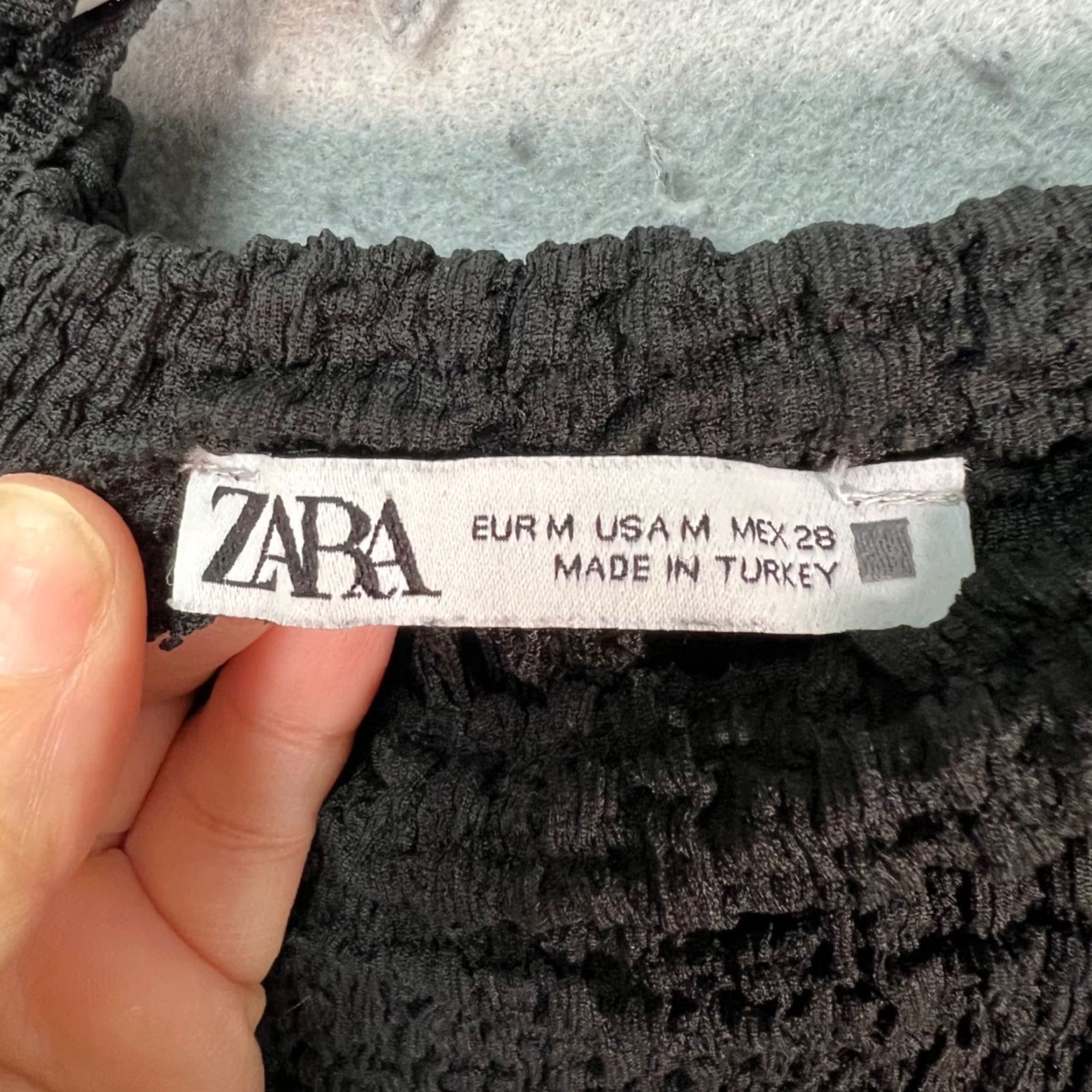 Zara Zara Womens Top Size M Black Stretch Textured Sleeveless Knit Polyester Elastane Cotton Shirt Adult Womens Stretch Size M / US 6-8 / IT 42-44 - 3 Thumbnail