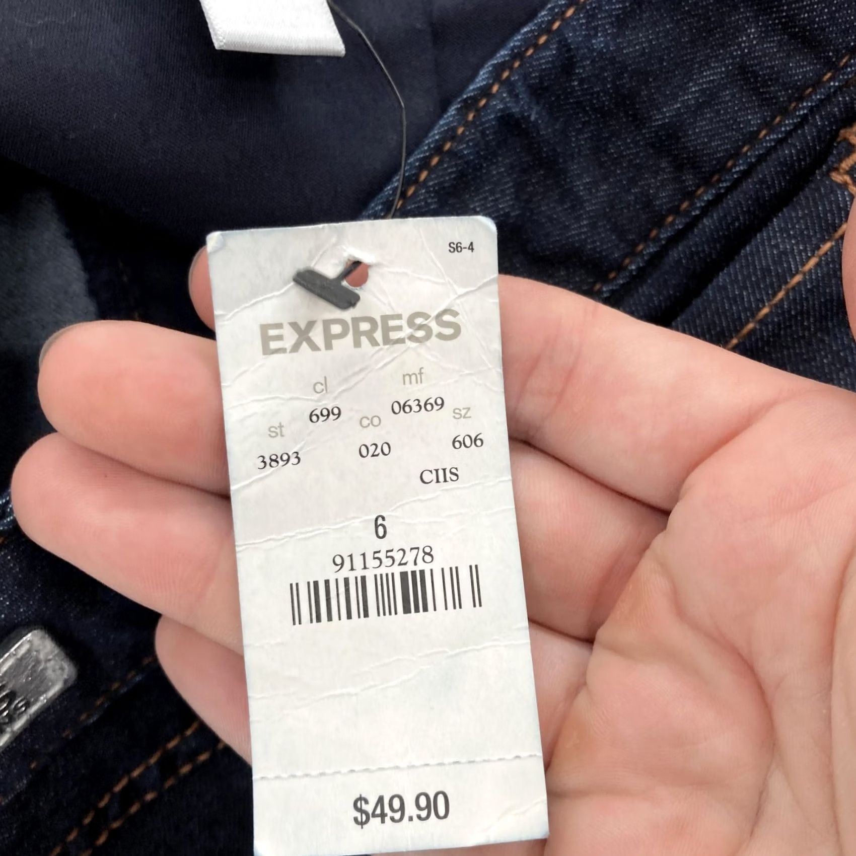 Express VINTAGE Express Jeans Womens 6 Dark Wash Crop Jean Legging Zelda Slim Ultra Low Rise Y2K Size 28" / US 6 / IT 42 - 7 Thumbnail