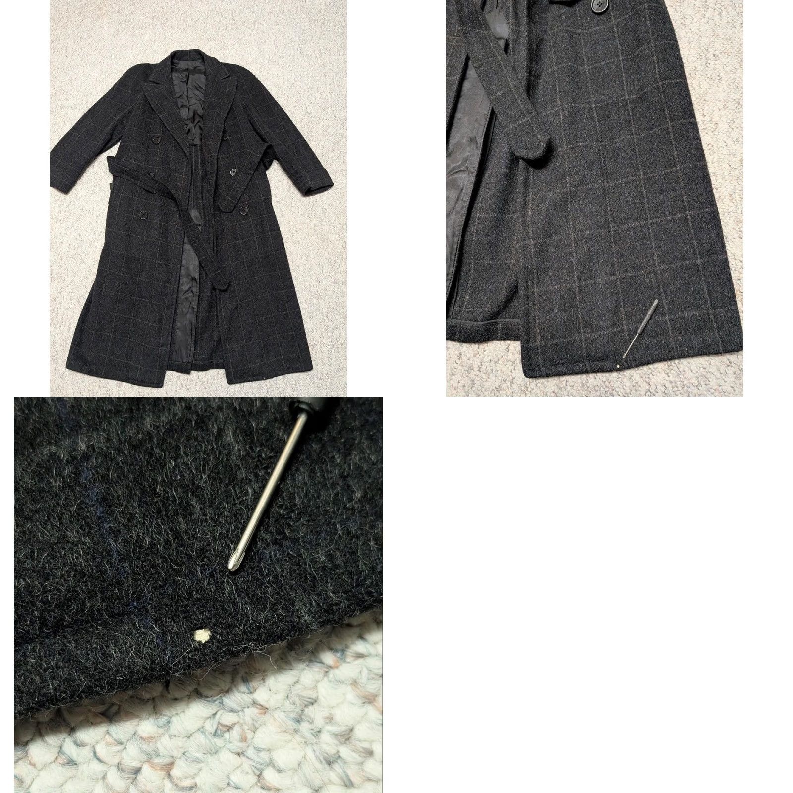 Vintage VINTAGE USA union made OVERCOAT double breasted Wool XS black belted coat Mens XS Size US XS / EU 42 / 0 - 9 Thumbnail
