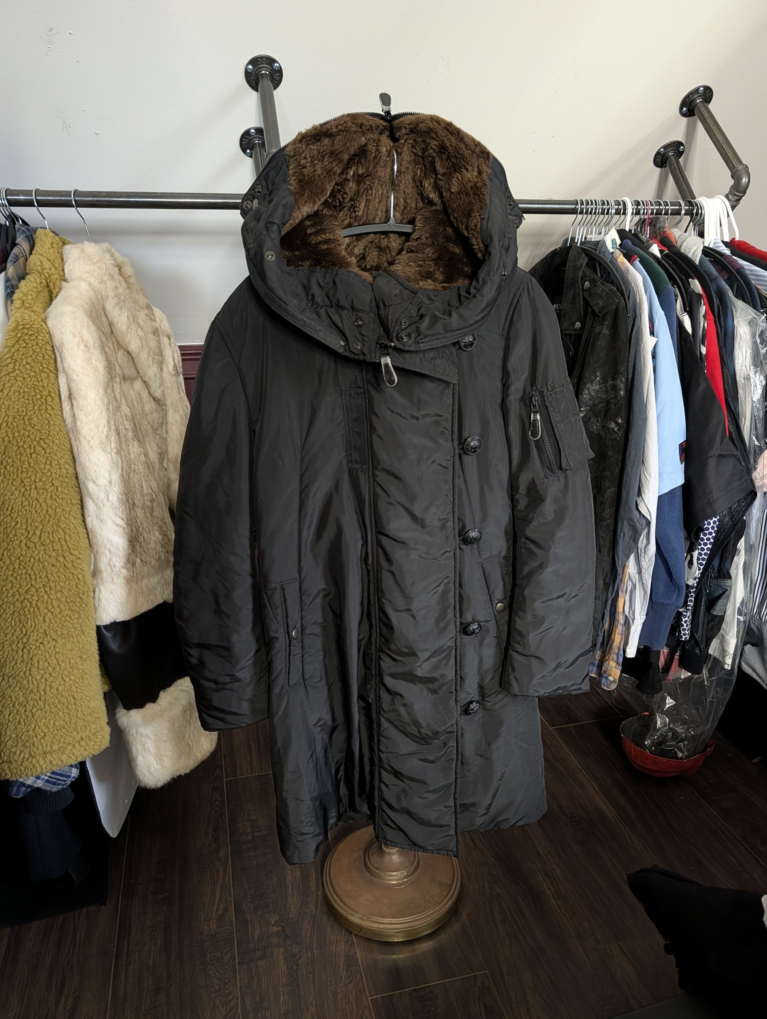 Issey Miyake Split raccoon fur hood long MA-1 puffer coat Japan sz2 Size M / US 6-8 / IT 42-44 - 2 Thumbnail