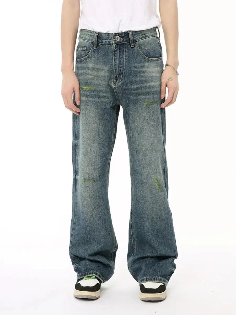 Japanese Brand Retro loose washed micro flared jeans Size US 32 / EU 48 - 3 Thumbnail