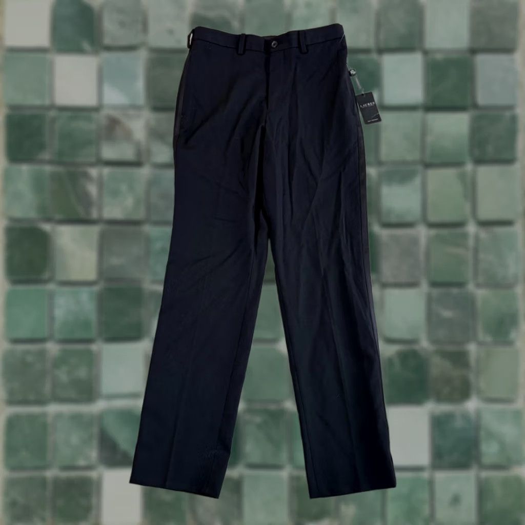 Ralph Lauren Lauren Ralph Lauren LRL Belrick Pants Dress Wool Black Stretch Size 28 Women Straight Leg Flat Front Modern Formal Trousers Size 28" / US 6 / IT 42 - 1 Thumbnail